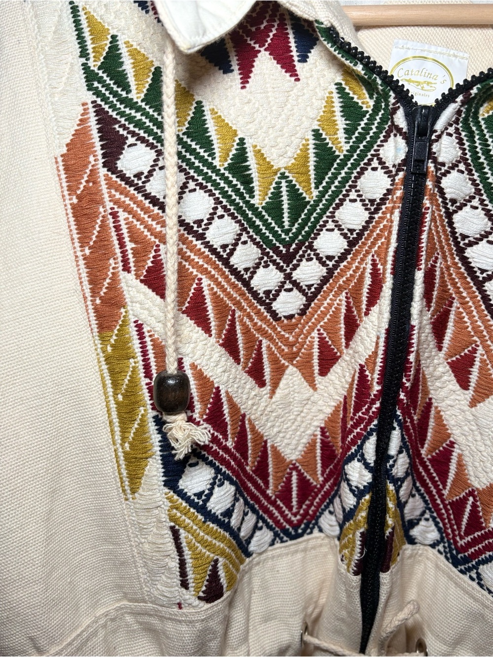 NWT Catalina Originals 100% Cotton Southwestern Embroidered Hooded UtilityJacket - Picture 6 of 12